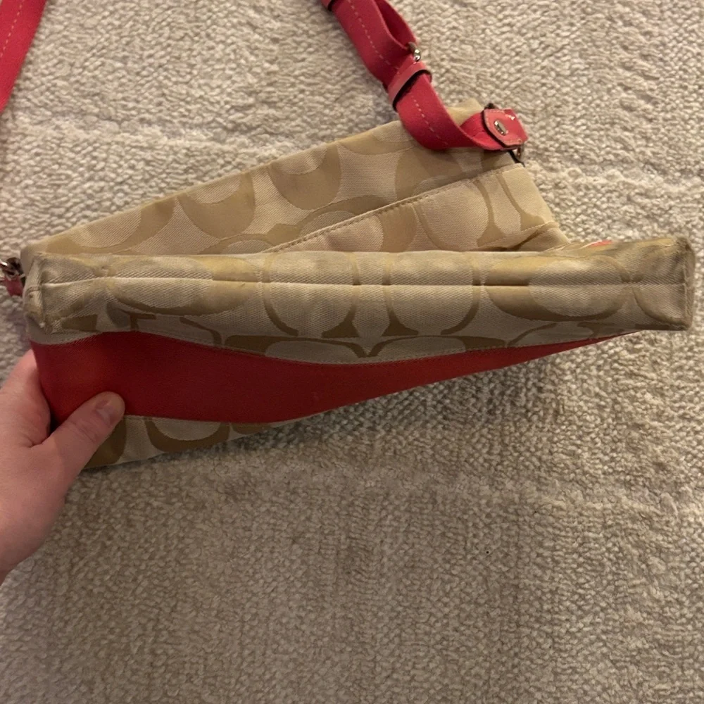 Coach Beige and pink Crossbody Bag
